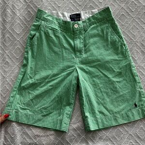 Classic Polo Ralph Lauren Green Gingham Shorts
